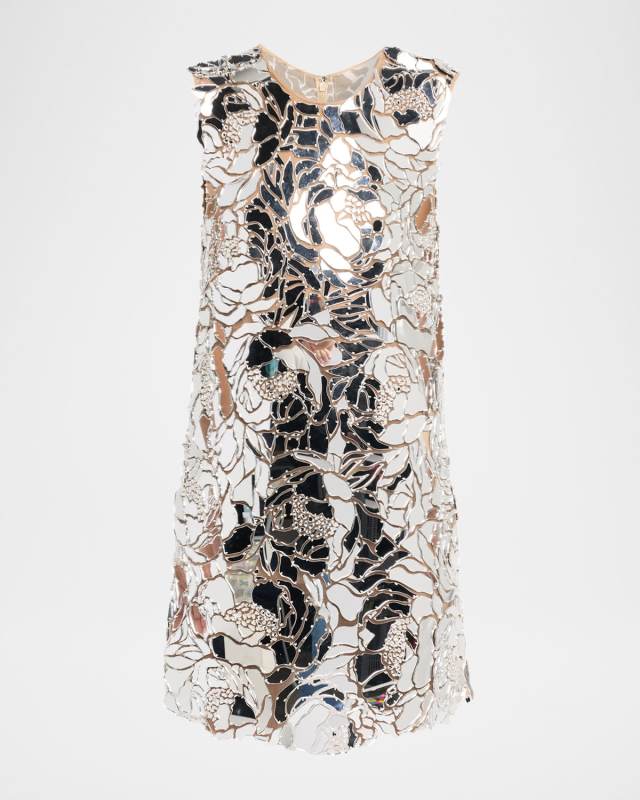 Sleeveless Illusion Tulle Shift Dress
